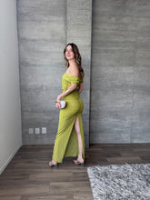 Cargar imagen en el visor de la galería, Amandina - Vestido largo strapless verde