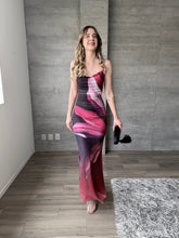 Cargar imagen en el visor de la galería, Prugna - Vestido largo de mesh floral