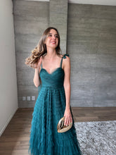 Cargar imagen en el visor de la galería, Lena - Vestido midi de tul verde