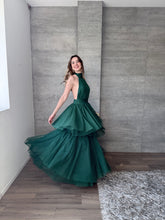 Cargar imagen en el visor de la galería, Barroca - Vestido largo de tul verde