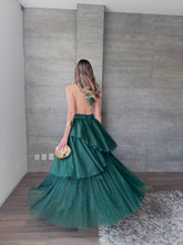 Cargar imagen en el visor de la galería, Barroca - Vestido largo de tul verde