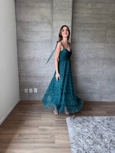 Cargar imagen en el visor de la galería, Lena - Vestido midi de tul verde
