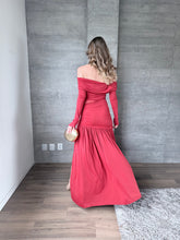 Cargar imagen en el visor de la galería, Aisha - Vestido largo con mangas vino