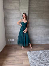 Cargar imagen en el visor de la galería, Lena - Vestido midi de tul verde