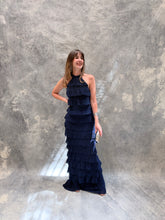 Cargar imagen en el visor de la galería, Eleonora - Vestido largo halter azul marino