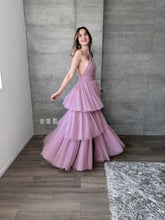 Cargar imagen en el visor de la galería, Sapphira - Vestido largo de tul malva