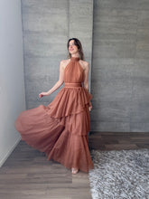 Cargar imagen en el visor de la galería, Barroca - Vestido largo de tul terracota