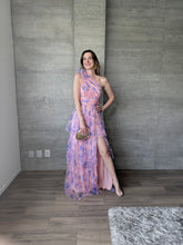 Cargar imagen en el visor de la galería, Melora - Vestido largo de tul rosa floral