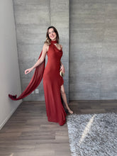 Cargar imagen en el visor de la galería, Silvana - Vestido largo color terracota