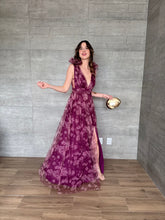 Cargar imagen en el visor de la galería, Begoña - Vestido largo estampado floral morado