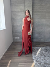 Cargar imagen en el visor de la galería, Silvana - Vestido largo color terracota