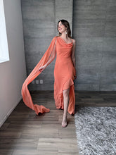 Cargar imagen en el visor de la galería, Silvana - Vestido largo naranja