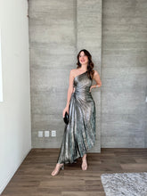 Cargar imagen en el visor de la galería, Eclipse - Vestido midi plisado negro plateado