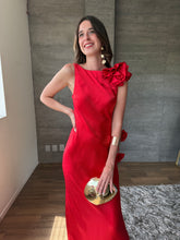 Cargar imagen en el visor de la galería, Francesca - Vestido satinado rojo