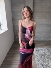 Cargar imagen en el visor de la galería, Prugna - Vestido largo de mesh floral