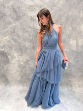 Cargar imagen en el visor de la galería, Barroca- Vestido largo de tul azul polvo