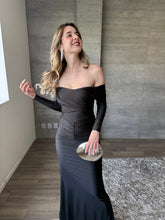 Cargar imagen en el visor de la galería, Colette - Vestido largo con mangas negro