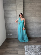 Cargar imagen en el visor de la galería, Jimena - Vestido largo de tul tuquesa