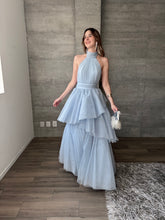 Cargar imagen en el visor de la galería, Barroca - Vestido largo de tul azul cielo