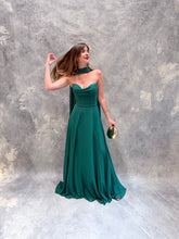 Cargar imagen en el visor de la galería, Ella - Vestido largo strapless esmeralda