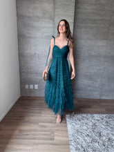 Cargar imagen en el visor de la galería, Lena - Vestido midi de tul verde