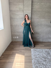 Cargar imagen en el visor de la galería, Jimena - Vestido largo de tul esmeralda