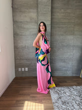 Cargar imagen en el visor de la galería, Amarena - Vestido largo satinado floral