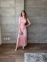Cargar imagen en el visor de la galería, Elyse - Vestido midi flecos rosa