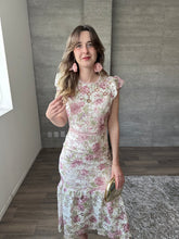 Cargar imagen en el visor de la galería, Rosé - Vestido midi crochet tonos claros