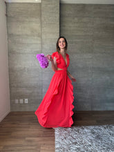 Cargar imagen en el visor de la galería, Rosella - Vestido largo coral