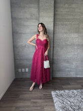 Cargar imagen en el visor de la galería, Lena - Vestido de tul midi color frambuesa