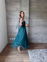 Cargar imagen en el visor de la galería, Lena - Vestido midi de tul verde