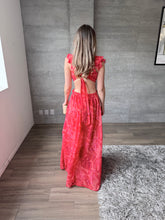 Cargar imagen en el visor de la galería, Carmine - Vestido largo estampado floral rojo