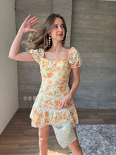 Cargar imagen en el visor de la galería, Simoneta - Vestido crochet mini naranja