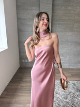Cargar imagen en el visor de la galería, Zita - Vestido largo satinado rosa