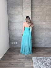 Cargar imagen en el visor de la galería, Jimena - Vestido largo de tul tuquesa