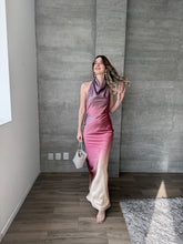 Cargar imagen en el visor de la galería, Farah - Vestido largo halter satinado malva