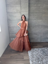 Cargar imagen en el visor de la galería, Barroca - Vestido largo de tul terracota