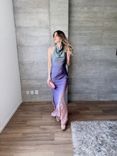 Cargar imagen en el visor de la galería, Farah - Vestido largo halter satinado morado