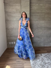 Cargar imagen en el visor de la galería, Anabell - Vestido de tul largo azul