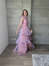 Cargar imagen en el visor de la galería, Melora - Vestido largo de tul rosa floral