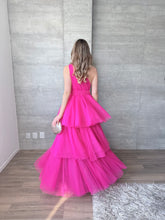 Cargar imagen en el visor de la galería, Sapphira - Vestido de tul magenta