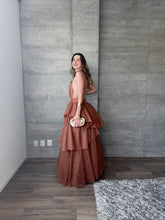 Cargar imagen en el visor de la galería, Barroca - Vestido largo de tul terracota