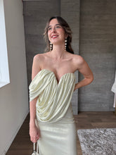 Cargar imagen en el visor de la galería, Galilea - Vestido largo strapless champagne
