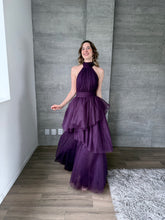 Cargar imagen en el visor de la galería, Barroca - Vestido de tul largo halter morado
