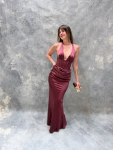 Cargar imagen en el visor de la galería, Loren - Vestido largo de satin color malva
