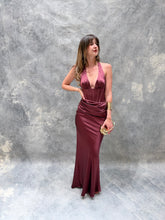 Cargar imagen en el visor de la galería, Loren - Vestido largo de satin color malva

