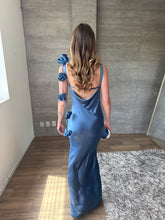 Cargar imagen en el visor de la galería, Francesca - Vestido satindo azul
