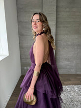 Cargar imagen en el visor de la galería, Barroca - Vestido de tul largo halter morado
