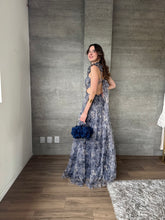 Cargar imagen en el visor de la galería, Ariana - Vestido largo floral azul pizarra multi
